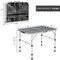 Silver Portable Aluminum BBQ Grill Table with Iron Mesh Surface